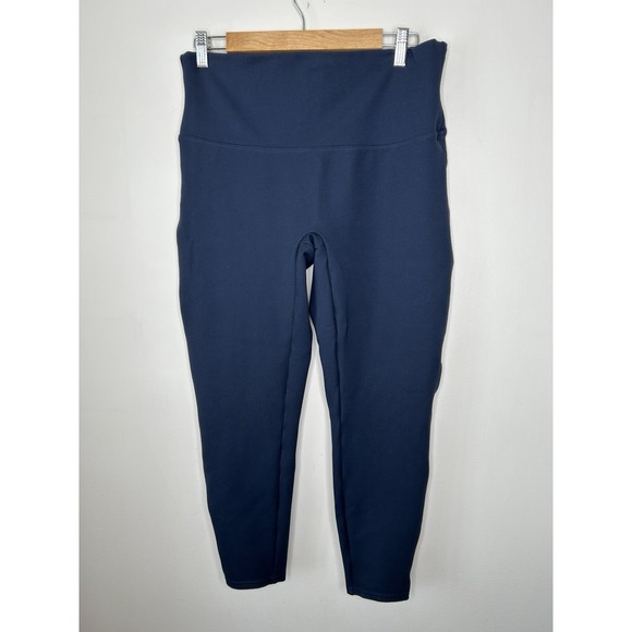 SPANX Pants - Spanx Women's Stretch Twill Navy Blue Pull On Leggings Pants Size XL Petite